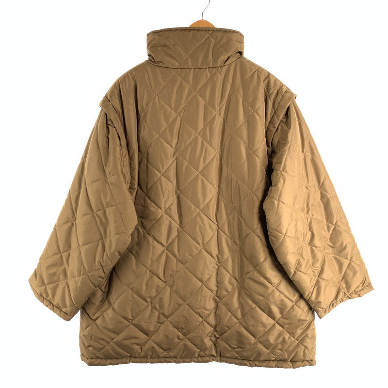 【中古美品】【レディース】 RUMOR ダイヤモンドキリトリバーシブルコート ジャケット ベスト切り替え キルティングジャケット オーバーサイズ ブルゾン ブランド 古着 (fuz) 169-260606-gm-02-oto サイズ：F カラー：ベージュ 万代Net店