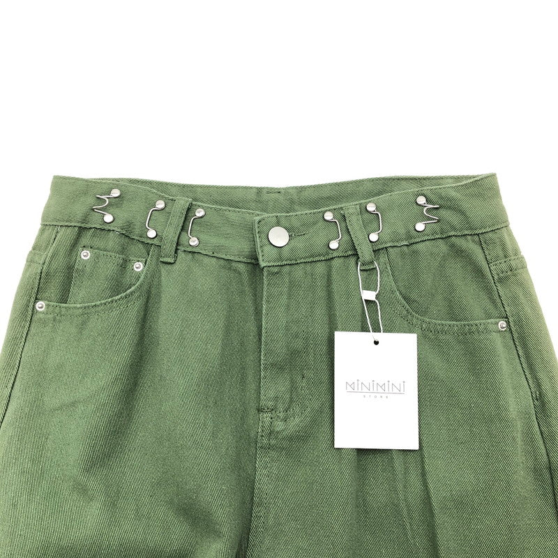 【中古品】【レディース】 MINJMINI STORE ミニミニストアハイウェストデニムワイドパンツ 174-260822-sm-03-otoh カラー：カーキ 万代Net店