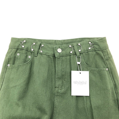 【中古品】【レディース】 MINJMINI STORE ミニミニストアハイウェストデニムワイドパンツ 174-260822-sm-03-otoh カラー：カーキ 万代Net店