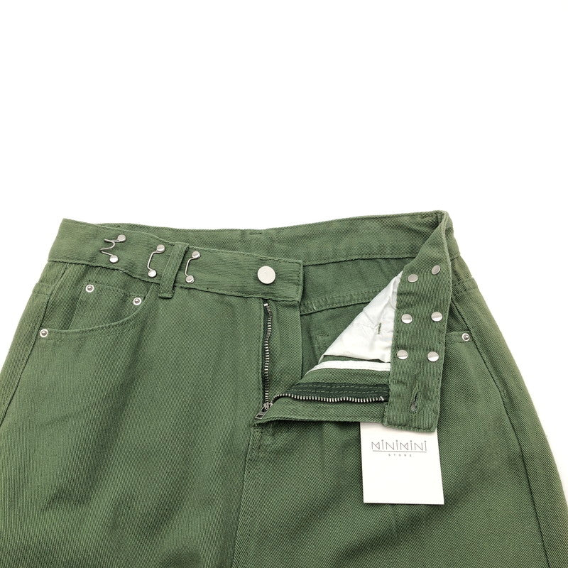 【中古品】【レディース】 MINJMINI STORE ミニミニストアハイウェストデニムワイドパンツ 174-260822-sm-03-otoh カラー：カーキ 万代Net店