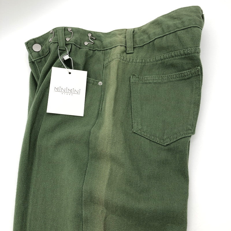 【中古品】【レディース】 MINJMINI STORE ミニミニストアハイウェストデニムワイドパンツ 174-260822-sm-03-otoh カラー：カーキ 万代Net店