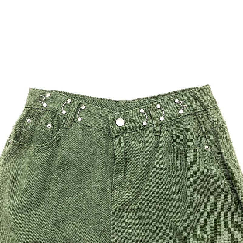 【中古品】【レディース】 MINJMINI STORE ミニミニストアハイウェストデニムワイドパンツ 174-260822-sm-02-otoh カラー：カーキ 万代Net店