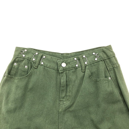 【中古品】【レディース】 MINJMINI STORE ミニミニストアハイウェストデニムワイドパンツ 174-260822-sm-02-otoh カラー：カーキ 万代Net店