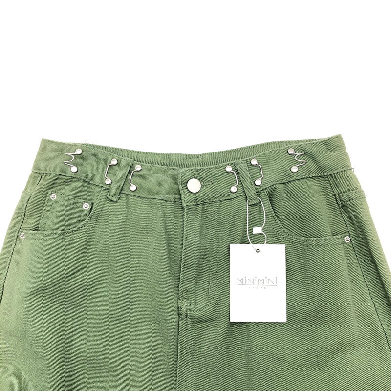 【中古品】【レディース】 MINJMINI STORE ミニミニストアハイウェストデニムワイドパンツ 174-260822-sm-01-otoh カラー：カーキ 万代Net店