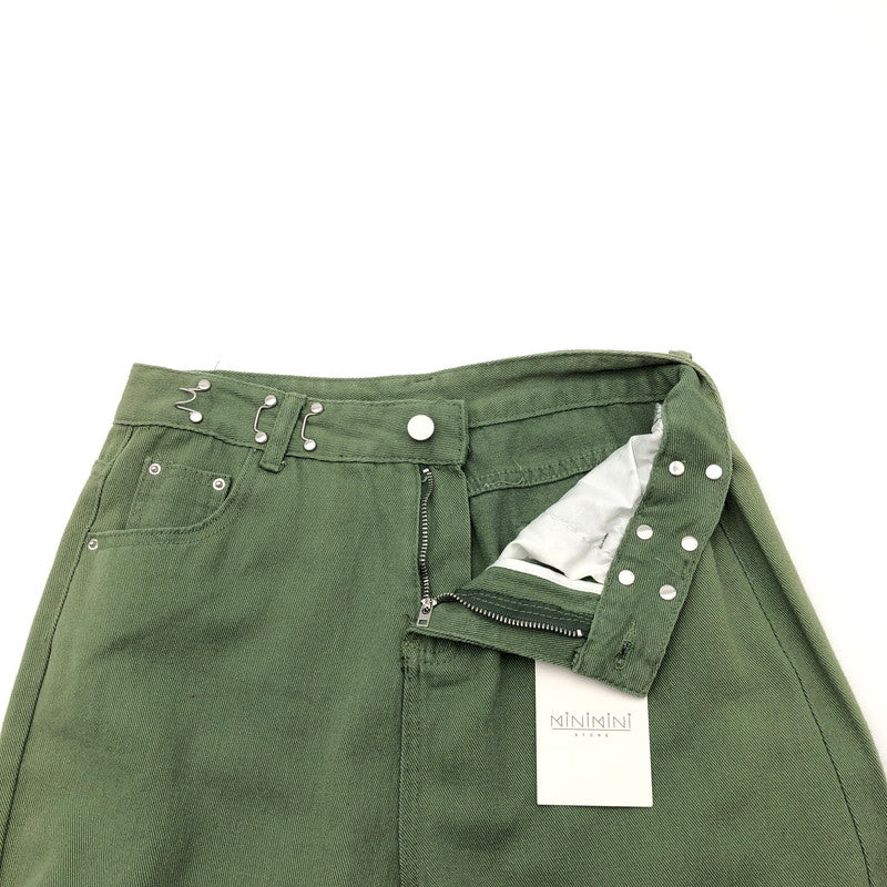 【中古品】【レディース】 MINJMINI STORE ミニミニストアハイウェストデニムワイドパンツ 174-260822-sm-01-otoh カラー：カーキ 万代Net店
