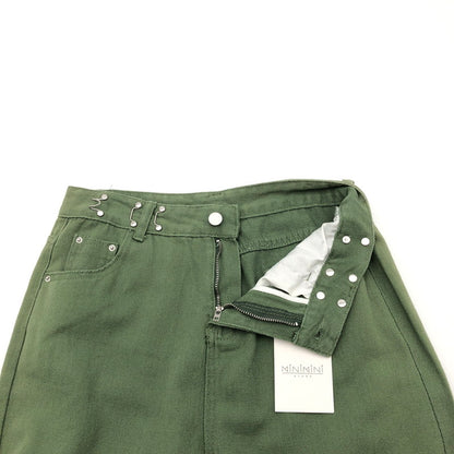 【中古品】【レディース】 MINJMINI STORE ミニミニストアハイウェストデニムワイドパンツ 174-260822-sm-01-otoh カラー：カーキ 万代Net店