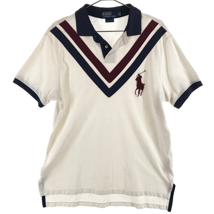 【中古品】【メンズ】 POLO RALPH LAUREN ポロ ラルフローレン ビッグポニー カスタムフィット 鹿の子ポロシャツ 146-260506-sy-05-otoh サイズ：L カラー：レッド・ブルー・ホワイト系 万代Net店