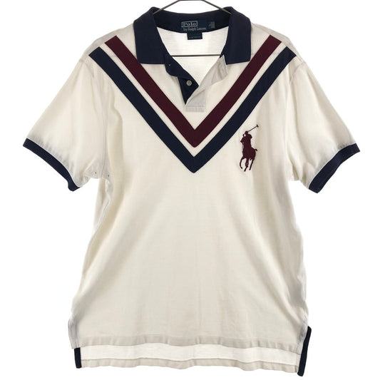 【中古品】【メンズ】 POLO RALPH LAUREN ポロ ラルフローレン ビッグポニー カスタムフィット 鹿の子ポロシャツ 146-260506-sy-05-otoh サイズ：L カラー：レッド・ブルー・ホワイト系 万代Net店