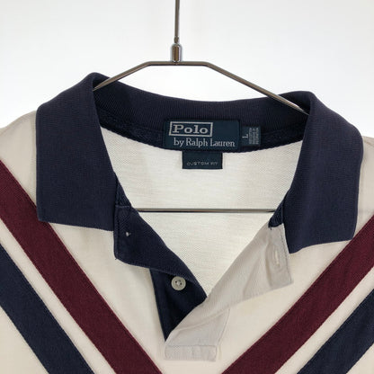 【中古品】【メンズ】 POLO RALPH LAUREN ポロ ラルフローレン ビッグポニー カスタムフィット 鹿の子ポロシャツ 146-260506-sy-05-otoh サイズ：L カラー：レッド・ブルー・ホワイト系 万代Net店