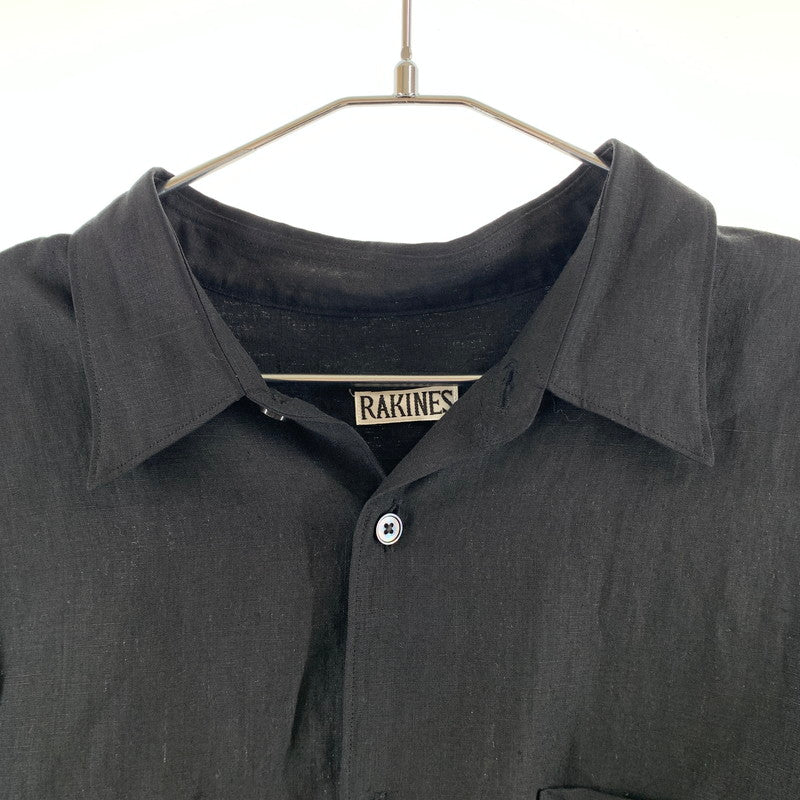 【中古品】【メンズ】 RAKINES ラキネス 01S19HN001H リネン 長袖シャツ 140-260607-st-03-otoh カラー：ブラック 万代Net店