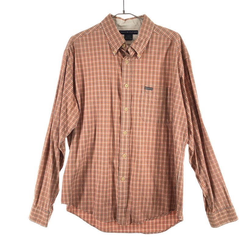 【中古品】【メンズ】 TOMMY HILFIGER トミー ヒルフィガー ヴィンテージ オールドトミー　長袖シャツ 147-260510-sy-06-otoh サイズ：XL カラー：ブラウン系・チェック柄 万代Net店