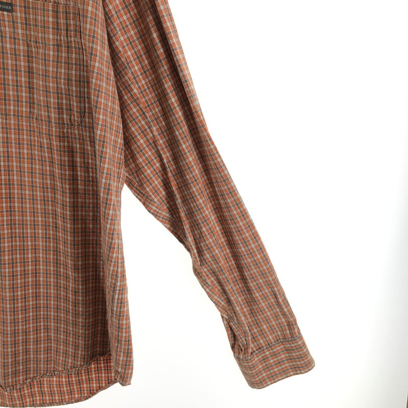 【中古品】【メンズ】 TOMMY HILFIGER トミー ヒルフィガー ヴィンテージ オールドトミー　長袖シャツ 147-260510-sy-06-otoh サイズ：XL カラー：ブラウン系・チェック柄 万代Net店
