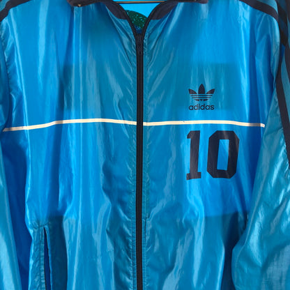 【中古品】【メンズ】 adidas アディダス ナイロンジャケット トレフォイルロゴ 148-260511-sy-07-otoh サイズ：M カラー：ブルー/ネイビーリブライン 万代Net店