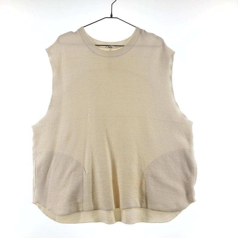 【中古品】【メンズ】 SABY 20B01-1-301 サバイ ニットベスト 147-260818-sm-02-otoh サイズ：L カラー：ホワイト 万代Net店