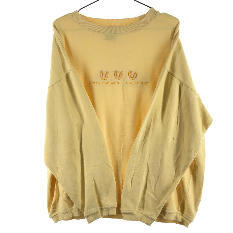 【中古品】【レディース】 ポウ アクティブウェア ヴィンテージ風クルーネックスウェット トレーナー 147-260627-sy-01-otoh サイズ：L カラー：ライトイエロー系 万代Net店