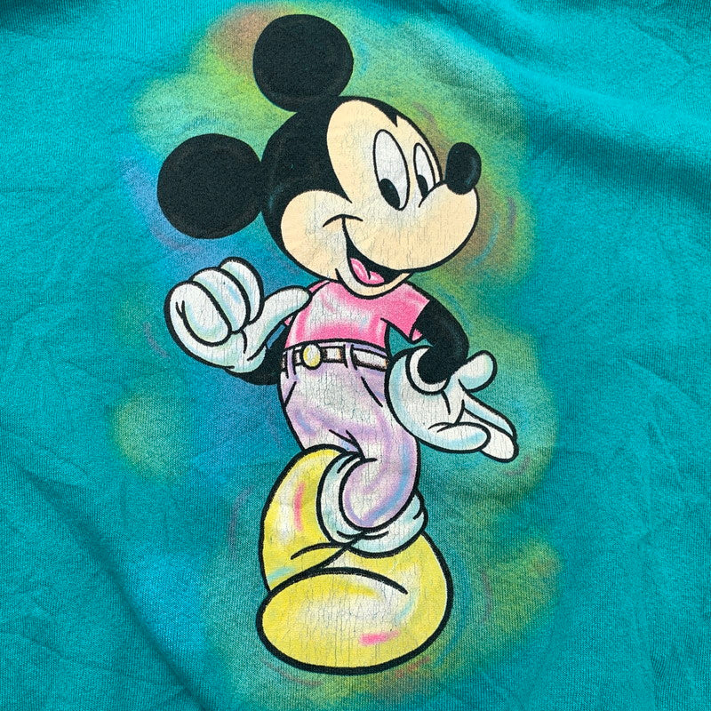 【中古品】【メンズ】 TULTEX ミッキースウェットシャツ プリント 90s Disney USA製 古着 (fuz) 147-260606-gm-05-oto サイズ：XL カラー：ブルー 万代Net店