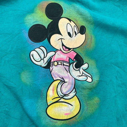 【中古品】【メンズ】 TULTEX ミッキースウェットシャツ プリント 90s Disney USA製 古着 (fuz) 147-260606-gm-05-oto サイズ：XL カラー：ブルー 万代Net店