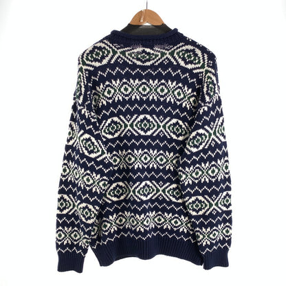 【中古品】【メンズ】 OLD GAP ギャップ ニット ロールネックセーター ブランド 古着 (fuz) 147-260606-gm-11-oto サイズ：L カラー：ネイビー 総柄 万代Net店