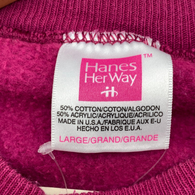 【中古品】【レディース】 90s HANES HerWay ヘインズハーウェイ スウェットシャツ 90年代 ブランド ヴィンテージ 古着 (fuz) 147-260606-gm-15-oto サイズ：L カラー：ワイン 万代Net店