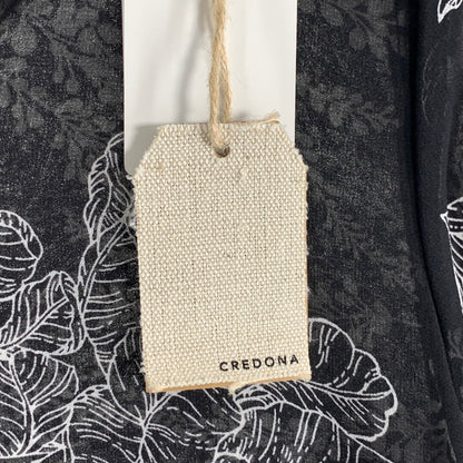 【中古美品】【レディース】 CREDONA 1421130505-0 クレドナ リバーシブルボタニカル柄ワンピース トップス ブランド 古着 (fuz) 147-260606-gm-24-oto サイズ：F カラー：ブラック 万代Net店