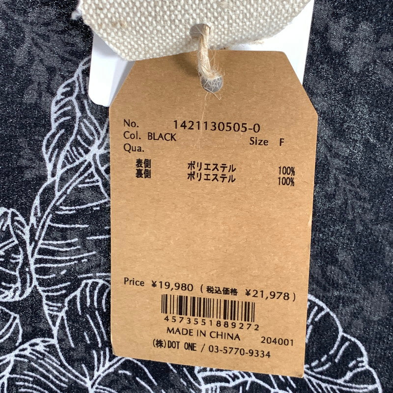 【中古美品】【レディース】 CREDONA 1421130505-0 クレドナ リバーシブルボタニカル柄ワンピース トップス ブランド 古着 (fuz) 147-260606-gm-24-oto サイズ：F カラー：ブラック 万代Net店