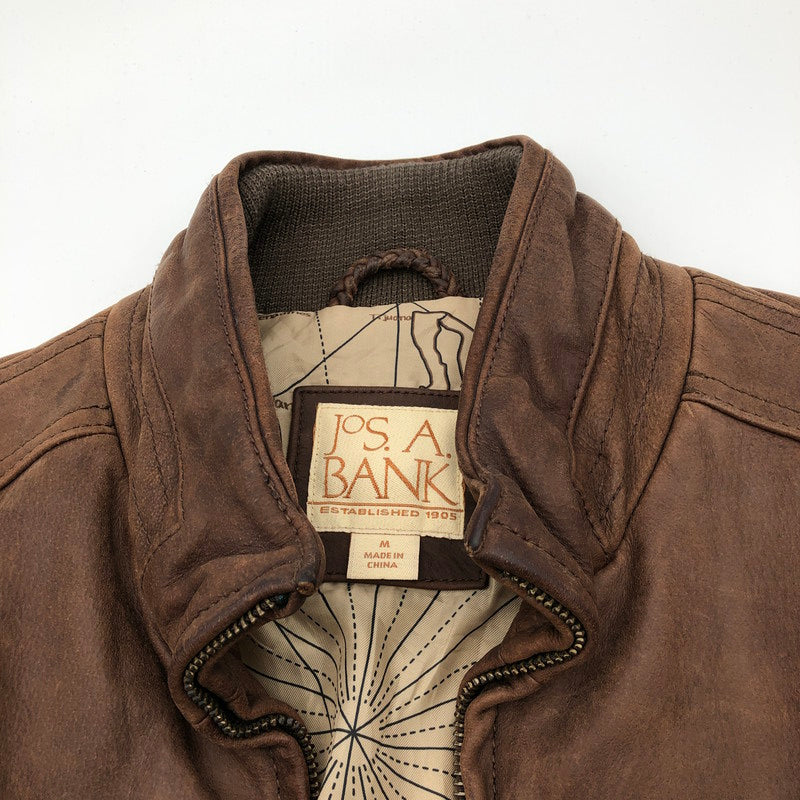 【中古品】【メンズ】 JOS.A.BANK ジョス・エー・バンク ヴィンテージ レザージャケット 147-260612-sm-04-otoh カラー：ダークブラウン 万代Net店