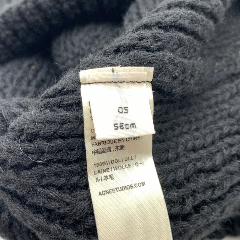 【中古品】【メンズ】 ACNE STUDIOS アクネストゥディオズ ニット帽 ニットキャップ ブランド 帽子 (fuz) 185-260606-gm-26-oto サイズ：56cm カラー：ブラック 万代Net店