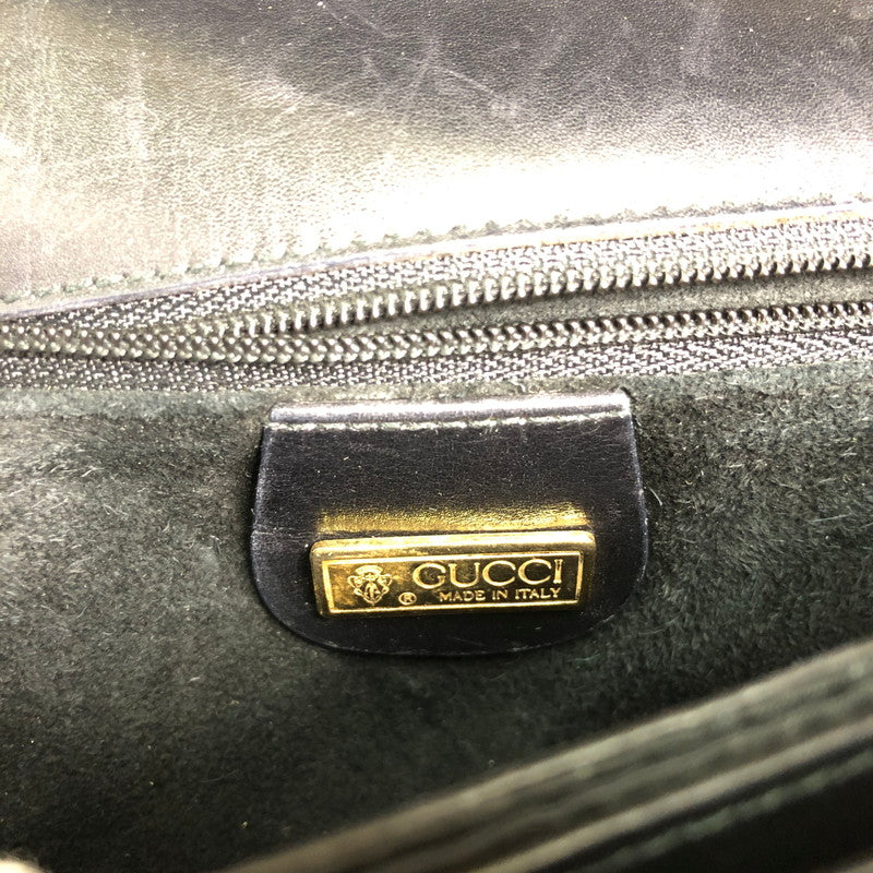 【中古品】【レディース】 GUCCI 000 110 0092 グッチ レザーハンドバッグ カバン ヴィンテージ ハンドバッグ 180-260623-sm-02-otoh カラー：ブラック 万代Net店