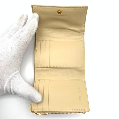 【中古品】【レディース】 BOTTEGA VENETA ボッテガ・ヴェネタ カセット 三つ折りファスナーウォレット 財布 181-260427-ts-02-otoh カラー：ベージュ 万代Net店
