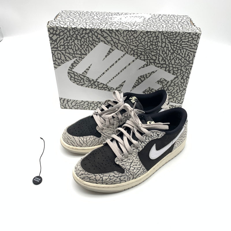 【中古美品】【メンズ】 NIKE ナイキ CZ0790-001 AIR JORDAN 1 RETRO LOW OG "BLACK CEMENT" スニーカー 靴 160-260618-st-07-otoh カラー：ブラック／モスリン－テックグレー/ホワイト 万代Net店