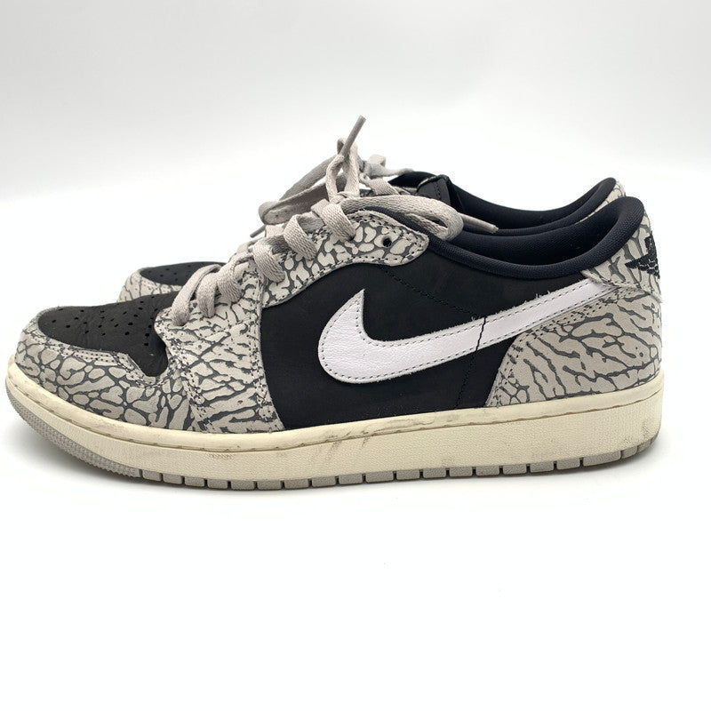 【中古美品】【メンズ】 NIKE ナイキ CZ0790-001 AIR JORDAN 1 RETRO LOW OG "BLACK CEMENT" スニーカー 靴 160-260618-st-07-otoh カラー：ブラック／モスリン－テックグレー/ホワイト 万代Net店