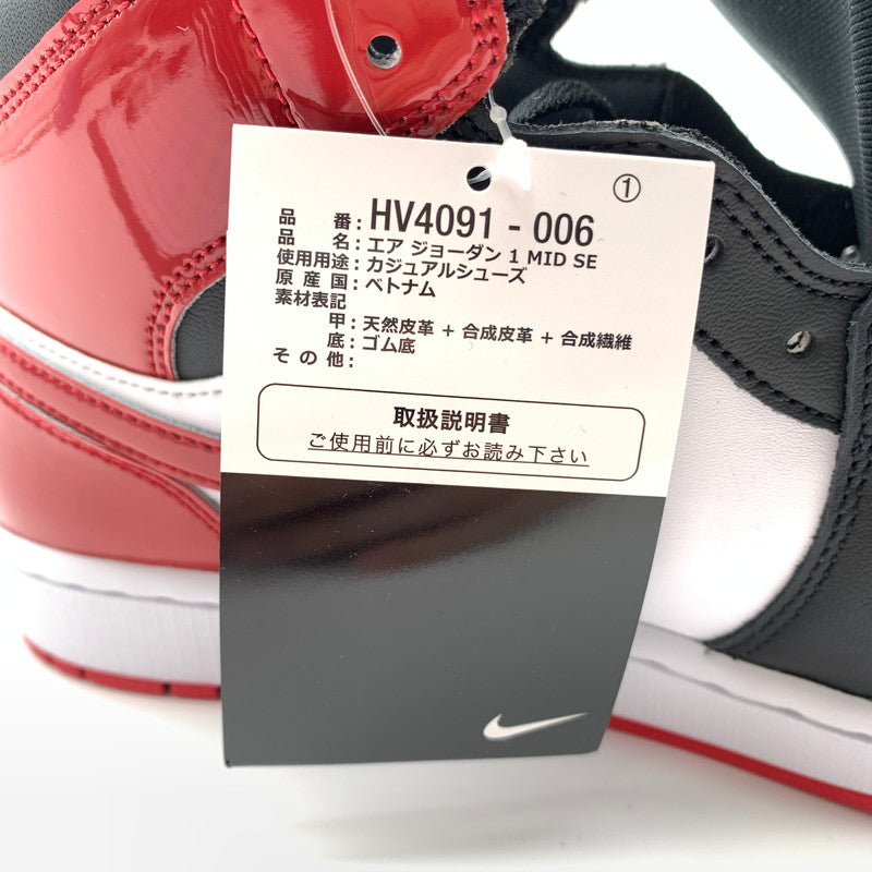 【中古美品】【メンズ】 NIKE ナイキ HV4091-006 AIR JORDAN 1 MID SE "BLACK WHITE VARCITY RED" スニーカー 靴 160-260505-st-04-otoh カラー：ブラック/ホワイト/バーシティレッド 万代Net店