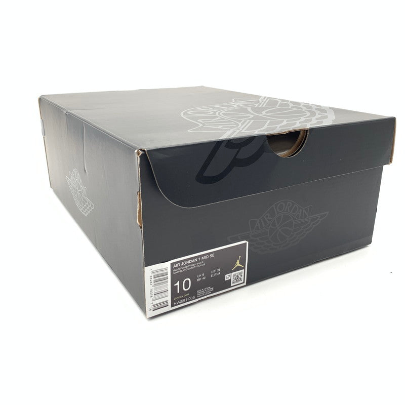 【中古美品】【メンズ】 NIKE ナイキ HV4091-006 AIR JORDAN 1 MID SE "BLACK WHITE VARCITY RED" スニーカー 靴 160-260505-st-04-otoh カラー：ブラック/ホワイト/バーシティレッド 万代Net店