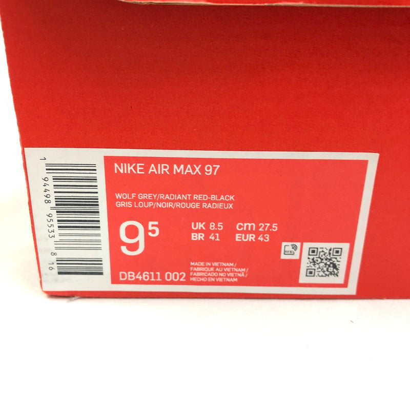 【中古美品】【メンズ】 NIKE ナイキ DB4611-002 AIR MAX 97 スニーカー 靴 160-260506-st-02-otoh カラー：ウルフグレー/ラディアンレッド/ブラック/ホワイト 万代Net店