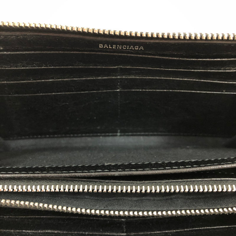 【中古品】【メンズ】 BALENCIAGA バレンシアガ ラウンドジップ長財布 アクセサリー 192-260820-sm-01-otoh カラー：ブラック 万代Net店