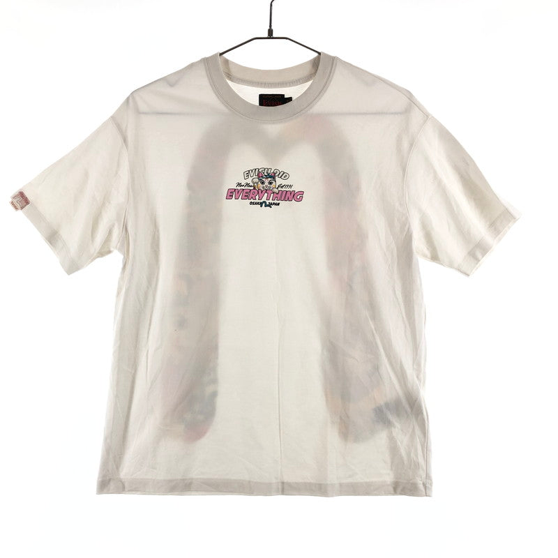 【中古品】【メンズ】 EVISU DID EVERYTHING エヴィス だるまと招き猫プリント Tシャツ 147-260618-sm-02-otoh サイズ：XS カラー：ホワイト 万代Net店