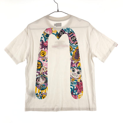 【中古品】【メンズ】 EVISU DID EVERYTHING エヴィス だるまと招き猫プリント Tシャツ 147-260618-sm-02-otoh サイズ：XS カラー：ホワイト 万代Net店