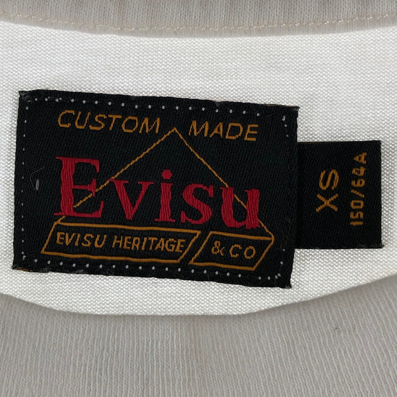 【中古品】【メンズ】 EVISU DID EVERYTHING エヴィス だるまと招き猫プリント Tシャツ 147-260618-sm-02-otoh サイズ：XS カラー：ホワイト 万代Net店