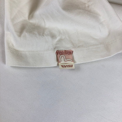 【中古品】【メンズ】 EVISU DID EVERYTHING エヴィス だるまと招き猫プリント Tシャツ 147-260618-sm-02-otoh サイズ：XS カラー：ホワイト 万代Net店