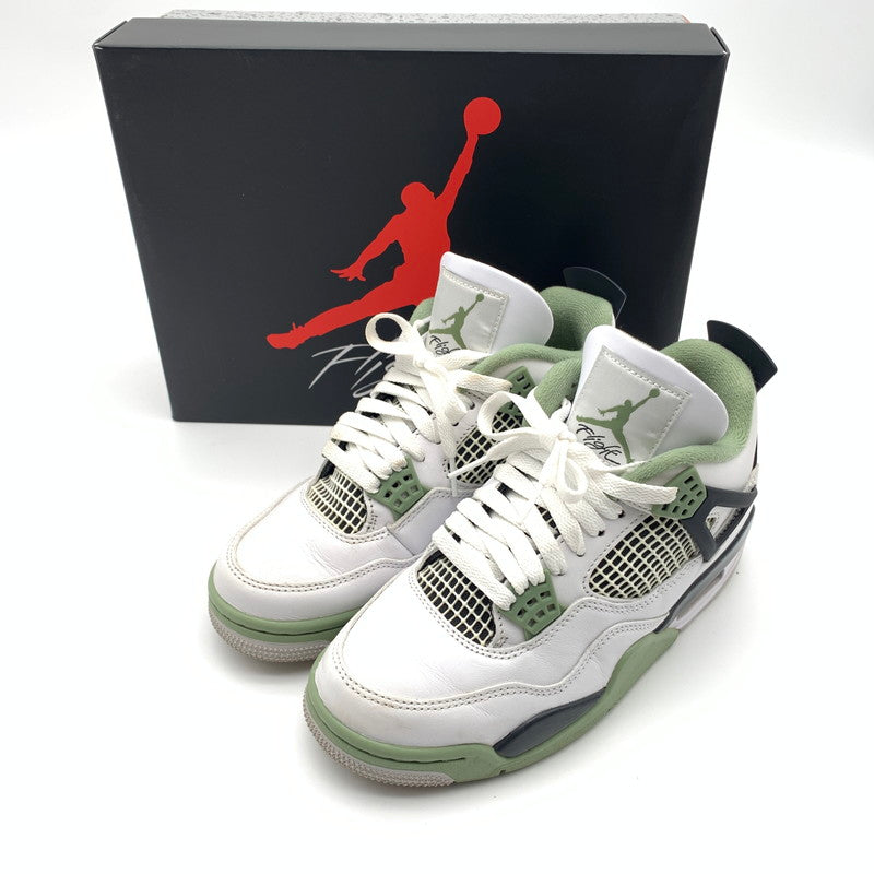 【中古品】【レディース】 NIKE ナイキ AQ9129-103 WMNS AIR JORDAN 4 RETRO スニーカー 靴 160-260601-st-13-otoh カラー：ホワイト/オイルグリーン/ダークアイリス/ニュートラルグレー 万代Net店