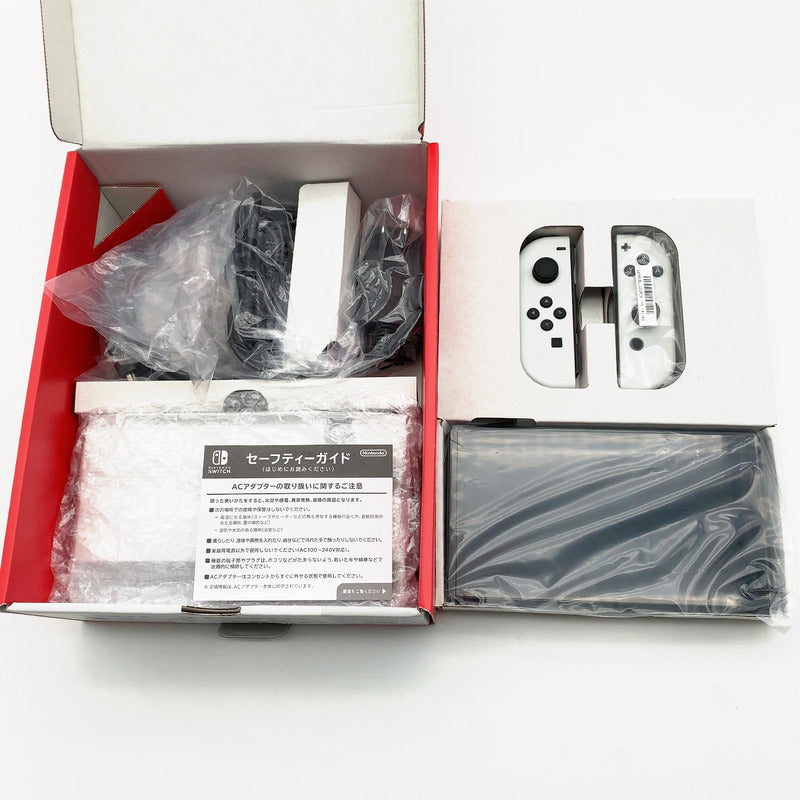 【中古美品】 開封済み　Nintendo Switch(有機ELモデル) Joy-Con(L) (R) ホワイト 本体 034-261020-st-01-otoh 万代Net店