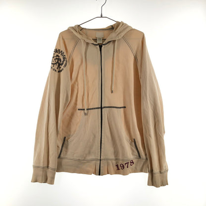 【中古品】【メンズ】 DIESEL ディーゼル ヴィンテージ風 フルジップアップ パーカー 147-260617-sm-08-otoh サイズ：L カラー：薄いベージュ 万代Net店