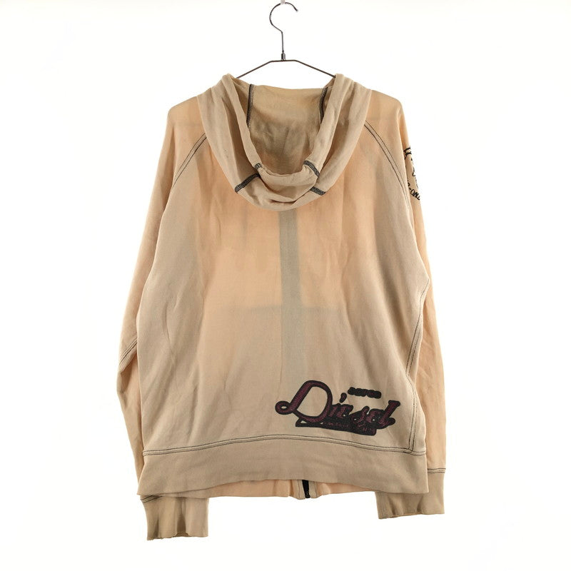 【中古品】【メンズ】 DIESEL ディーゼル ヴィンテージ風 フルジップアップ パーカー 147-260617-sm-08-otoh サイズ：L カラー：薄いベージュ 万代Net店