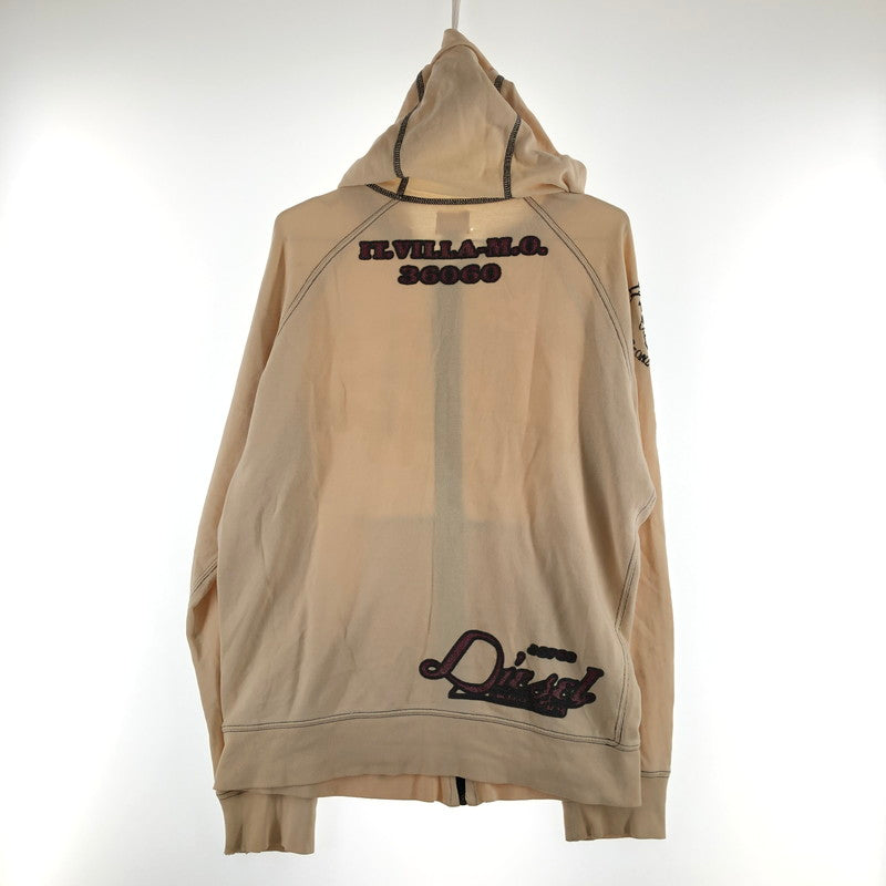 【中古品】【メンズ】 DIESEL ディーゼル ヴィンテージ風 フルジップアップ パーカー 147-260617-sm-08-otoh サイズ：L カラー：薄いベージュ 万代Net店