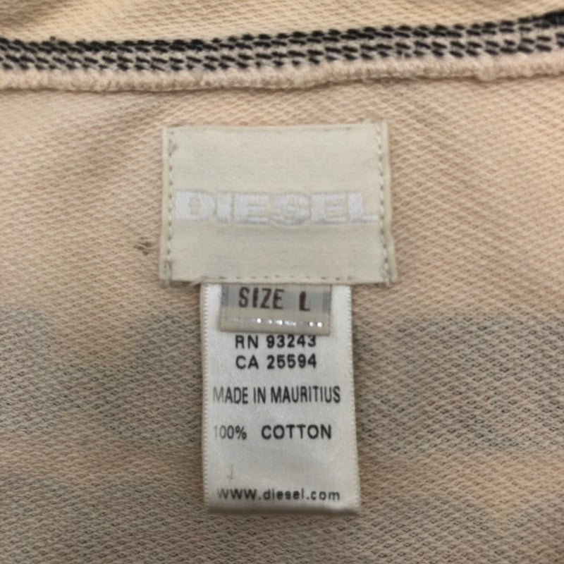 【中古品】【メンズ】 DIESEL ディーゼル ヴィンテージ風 フルジップアップ パーカー 147-260617-sm-08-otoh サイズ：L カラー：薄いベージュ 万代Net店