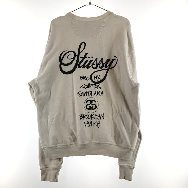 【中古品】【メンズ】 STUSSY World Tour Crew ステューシー ワールドツアー クルーネック スウェット 147-260617-sm-07-otoh カラー：クリーム系カラー 万代Net店