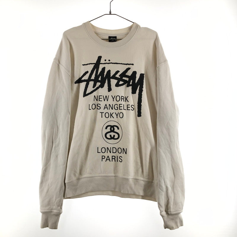【中古品】【メンズ】 STUSSY World Tour Crew ステューシー ワールドツアー クルーネック スウェット 147-260617-sm-07-otoh カラー：クリーム系カラー 万代Net店