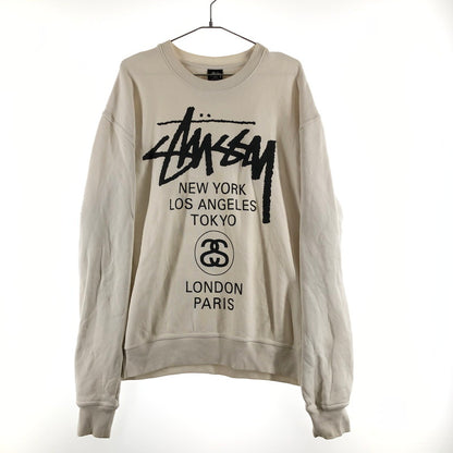 【中古品】【メンズ】 STUSSY World Tour Crew ステューシー ワールドツアー クルーネック スウェット 147-260617-sm-07-otoh カラー：クリーム系カラー 万代Net店