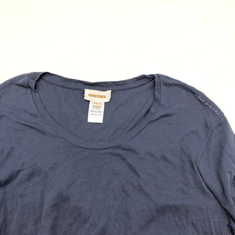 【中古品】【メンズ】 DIESEL ディーゼル 長袖カットソー ロングスリーブTシャツ 147-260619-sm-06-otoh サイズ：XL カラー：ネイビー 万代Net店