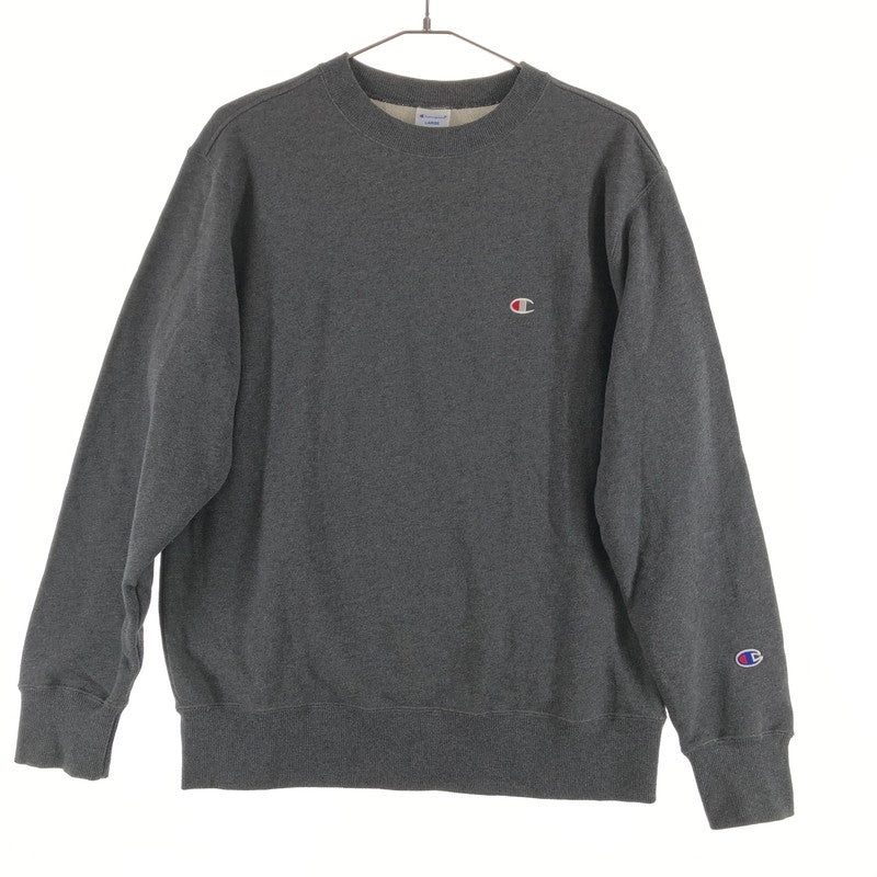 【中古品】【メンズ】 Champion チャンピオン ワンポイント 刺繍ロゴ クルーネック スウェットシャツ 147-260618-sm-12-otoh カラー：チャコールグレー 万代Net店